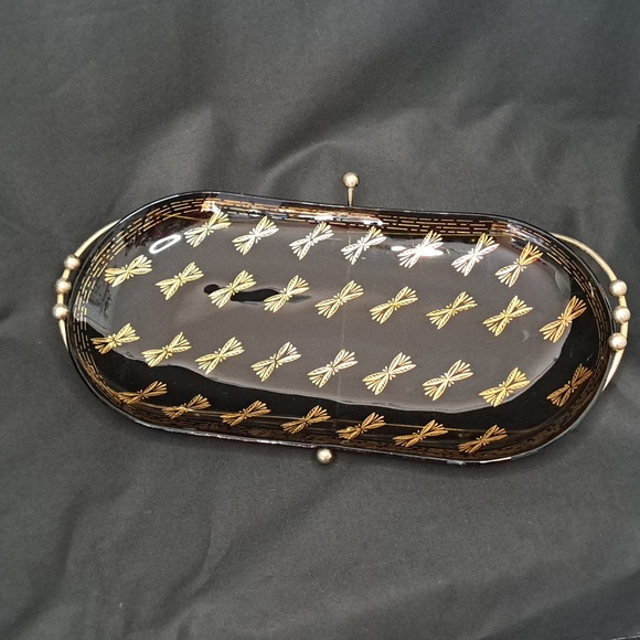 Vintage Black and Gold Patterned Trays - Picture 3 of 8